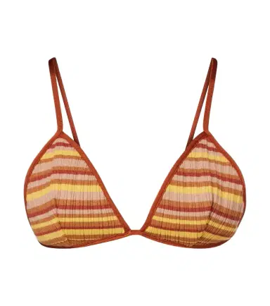 Bananhot Ann ribbed-knit striped bikini top | Thumbnail 1