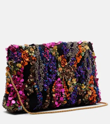 Dries Van Noten Envelope Medium sequined satin clutch | Thumbnail 3 Dries Van Noten Envelope Medium sequined satin clutch | Thumbnail 3