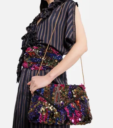 Dries Van Noten Envelope Medium sequined satin clutch | Thumbnail 6 Dries Van Noten Envelope Medium sequined satin clutch | Thumbnail 6