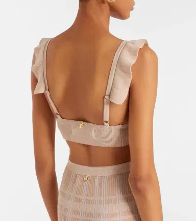 Bananhot Petra checked ribbed-knit bra top | Thumbnail 2