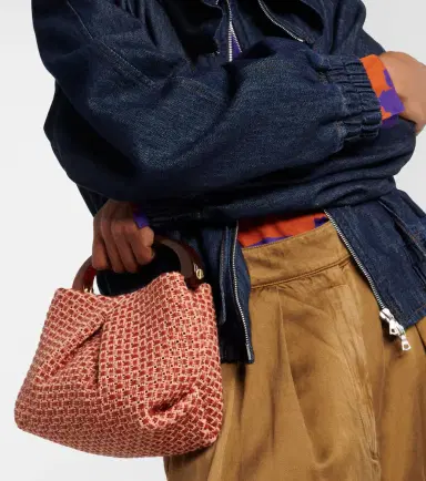 Dries Van Noten Woven raffia-effect top-handle bag | Thumbnail 4