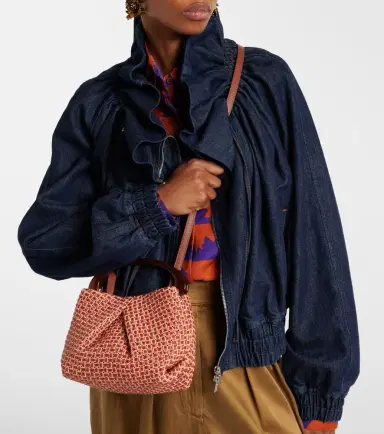 Dries Van Noten Woven raffia-effect top-handle bag | Thumbnail 5