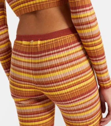 Bananhot Ann ribbed-knit striped flared pants | Thumbnail 2