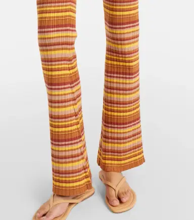 Bananhot Ann ribbed-knit striped flared pants | Thumbnail 3