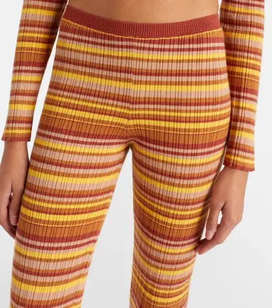 Bananhot Ann ribbed-knit striped flared pants | Thumbnail 5