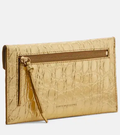 Dries Van Noten Embossed metallic leather clutch | Thumbnail 2