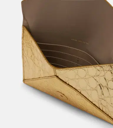 Dries Van Noten Embossed metallic leather clutch | Thumbnail 3