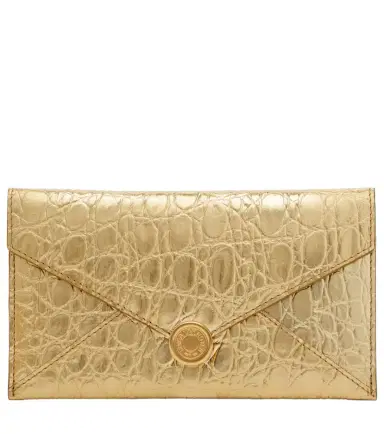 Dries Van Noten Embossed metallic leather clutch | Thumbnail 1
