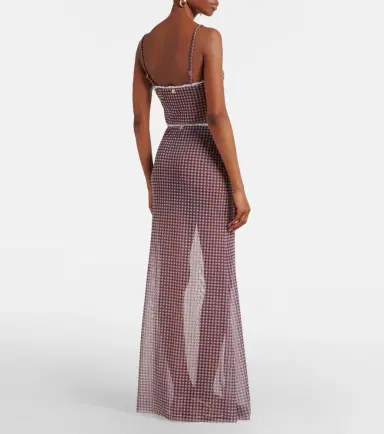 Bananhot Solay gingham semi-sheer maxi skirt | Thumbnail 2