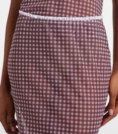 Bananhot Solay gingham semi-sheer maxi skirt | Thumbnail 3