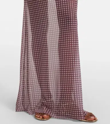 Bananhot Solay gingham semi-sheer maxi skirt | Thumbnail 5