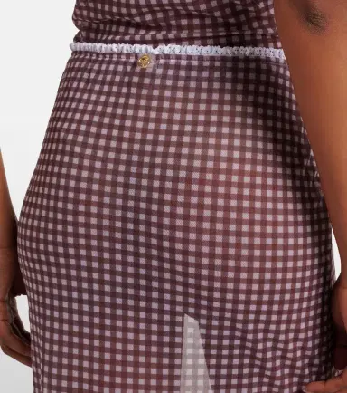Bananhot Solay gingham semi-sheer maxi skirt | Thumbnail 6