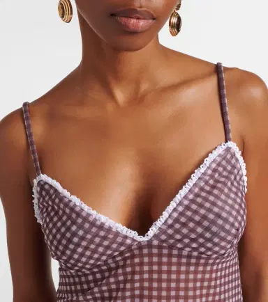 Bananhot Solay gingham semi-sheer top | Thumbnail 3