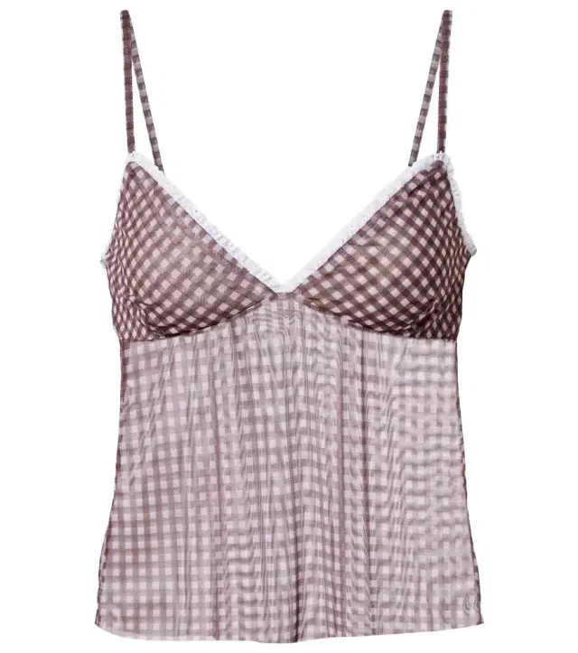 Bananhot Solay gingham semi-sheer top