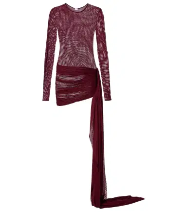 Bananhot Aiden draped sheer jersey minidress | Thumbnail 1