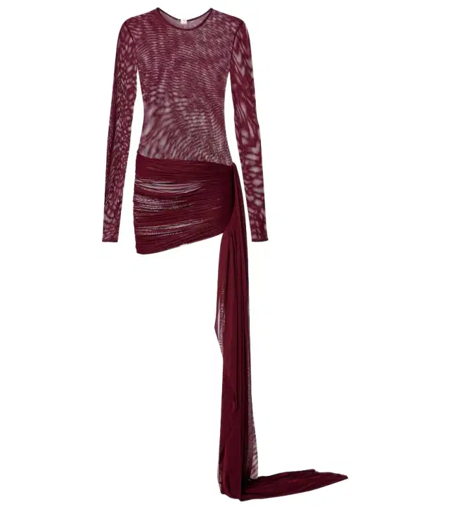 Bananhot Aiden draped sheer jersey minidress