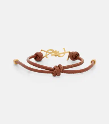Saint Laurent Cassandre leather bracelet | Thumbnail 3
