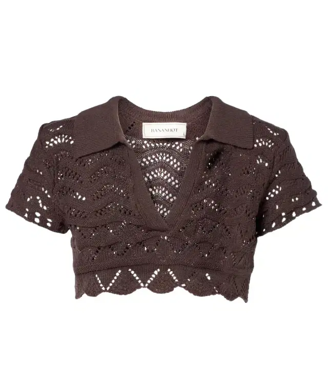 Bananhot Coco open-knit cotton-blend crop top