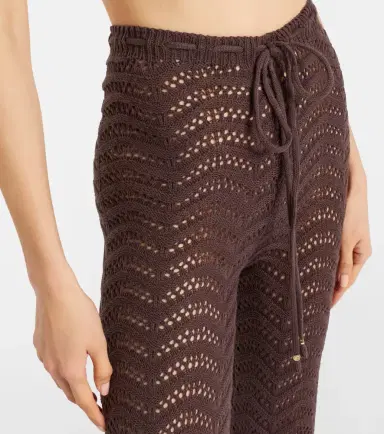 Bananhot Kim open-knit cotton-blend flared pants | Thumbnail 3