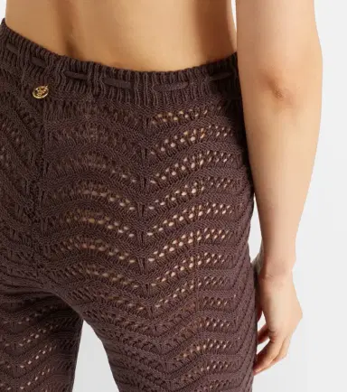 Bananhot Kim open-knit cotton-blend flared pants | Thumbnail 4