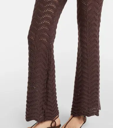 Bananhot Kim open-knit cotton-blend flared pants | Thumbnail 6