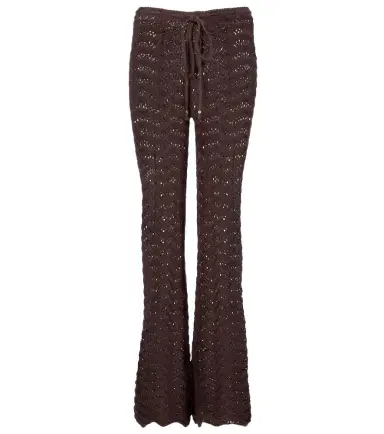 Bananhot Kim open-knit cotton-blend flared pants | Thumbnail 1