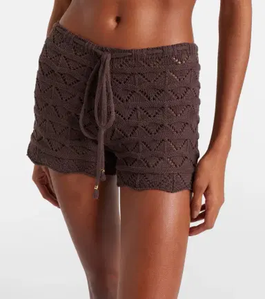 Bananhot Mina open-knit cotton-blend shorts | Thumbnail 2