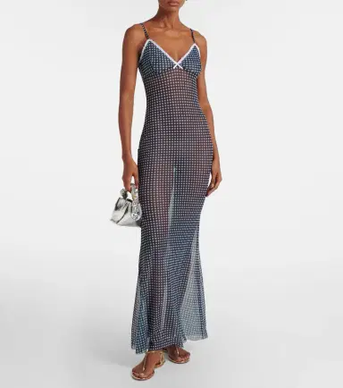 Bananhot Solay gingham mesh maxi dress | Thumbnail 4 Bananhot Solay gingham mesh maxi dress | Thumbnail 4