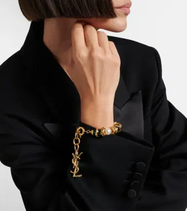 Saint Laurent Loulou embellished bracelet | Thumbnail 4