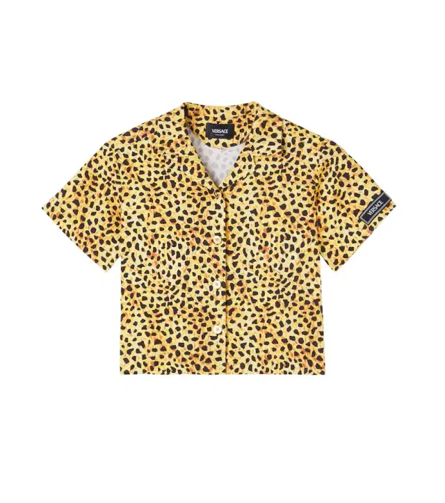 Leopard-print cady shirt