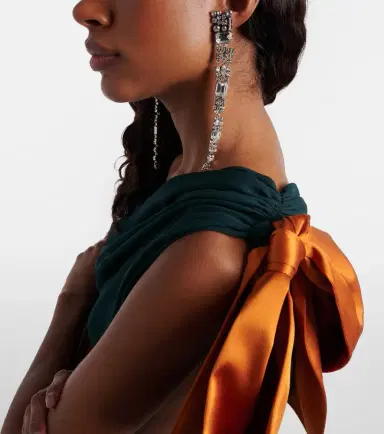 Saint Laurent Crystal-embellished clip-on earrings | Thumbnail 5