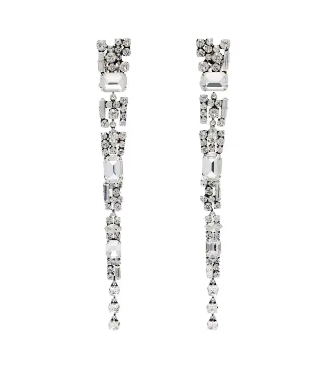 Saint Laurent Crystal-embellished clip-on earrings