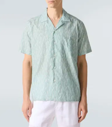 Canali Printed cotton-blend bowling shirt | Thumbnail 4