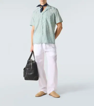 Canali Printed cotton-blend bowling shirt | Thumbnail 5