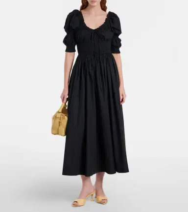 DÔEN Dôen Shirred cotton midi dress | Thumbnail 3 DÔEN Dôen Shirred cotton midi dress | Thumbnail 3