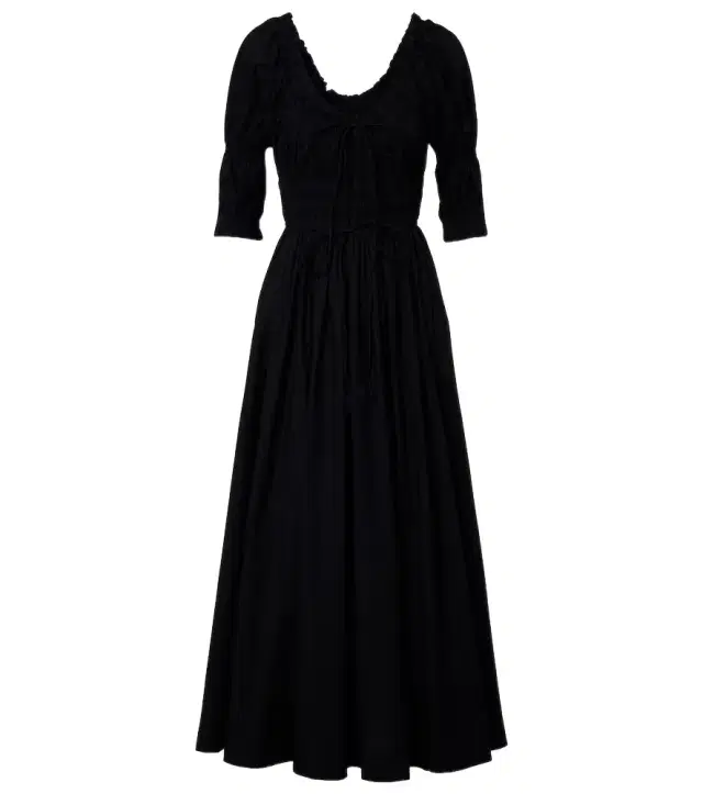 Dôen Shirred cotton midi dress