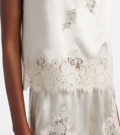 DÔEN Dôen Viviane cutout lace-trimmed silk top | Thumbnail 5