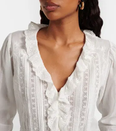 DÔEN Dôen Eldoris ruffled cotton blouse | Thumbnail 2