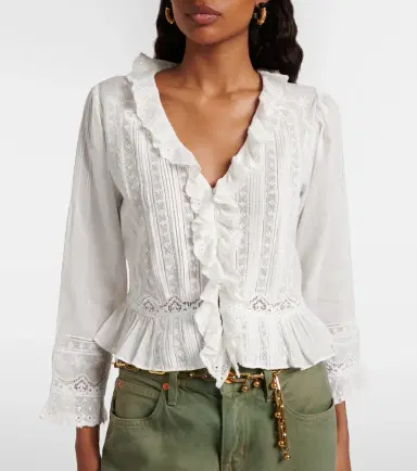 DÔEN Dôen Eldoris ruffled cotton blouse | Thumbnail 3