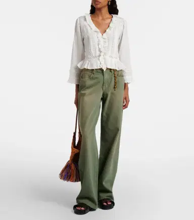 DÔEN Dôen Eldoris ruffled cotton blouse | Thumbnail 4