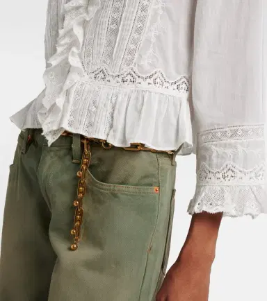DÔEN Dôen Eldoris ruffled cotton blouse | Thumbnail 6