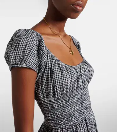 DÔEN Dôen Quinley gathered gingham cotton midi dress | Thumbnail 2