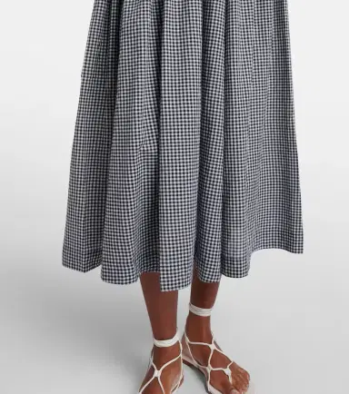 DÔEN Dôen Quinley gathered gingham cotton midi dress | Thumbnail 5