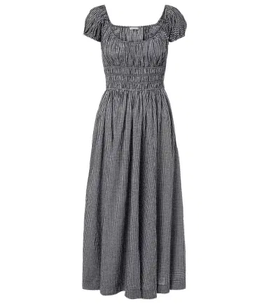 DÔEN Dôen Quinley gathered gingham cotton midi dress | Thumbnail 1