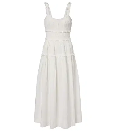 DÔEN Dôen Marianne ruffled cotton poplin midi dress | Thumbnail 1 DÔEN Dôen Marianne ruffled cotton poplin midi dress | Thumbnail 1