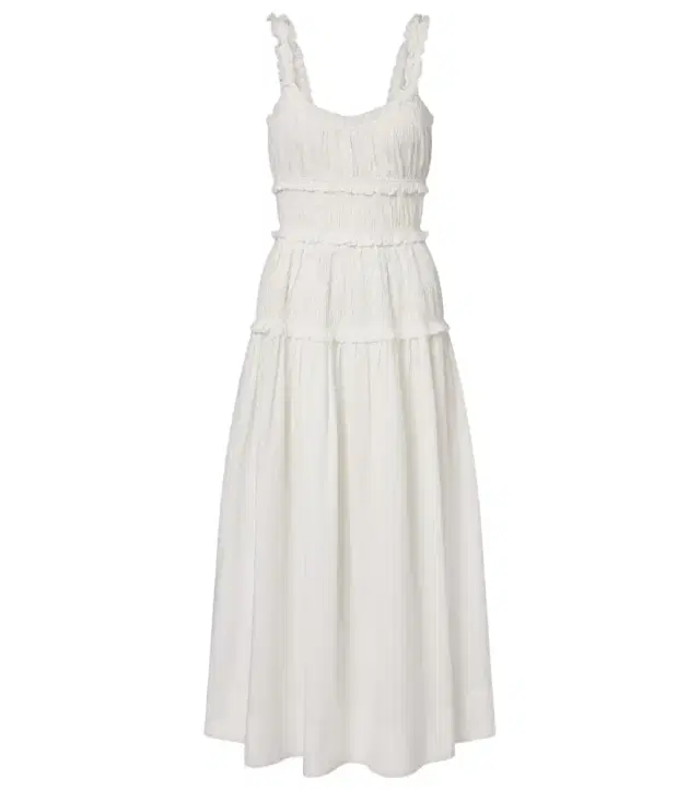Dôen Marianne ruffled cotton poplin midi dress