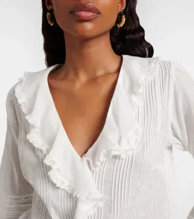 Doen Dôen Huguette ruffled cotton blouse | Thumbnail 3