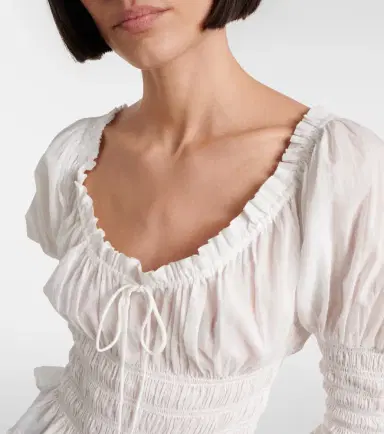 DÔEN Dôen Baptisia shirred cotton voile top | Thumbnail 2