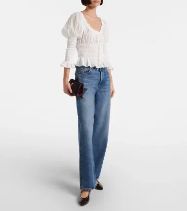 DÔEN Dôen Baptisia shirred cotton voile top | Thumbnail 3