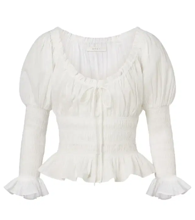 Dôen Baptisia shirred cotton voile top